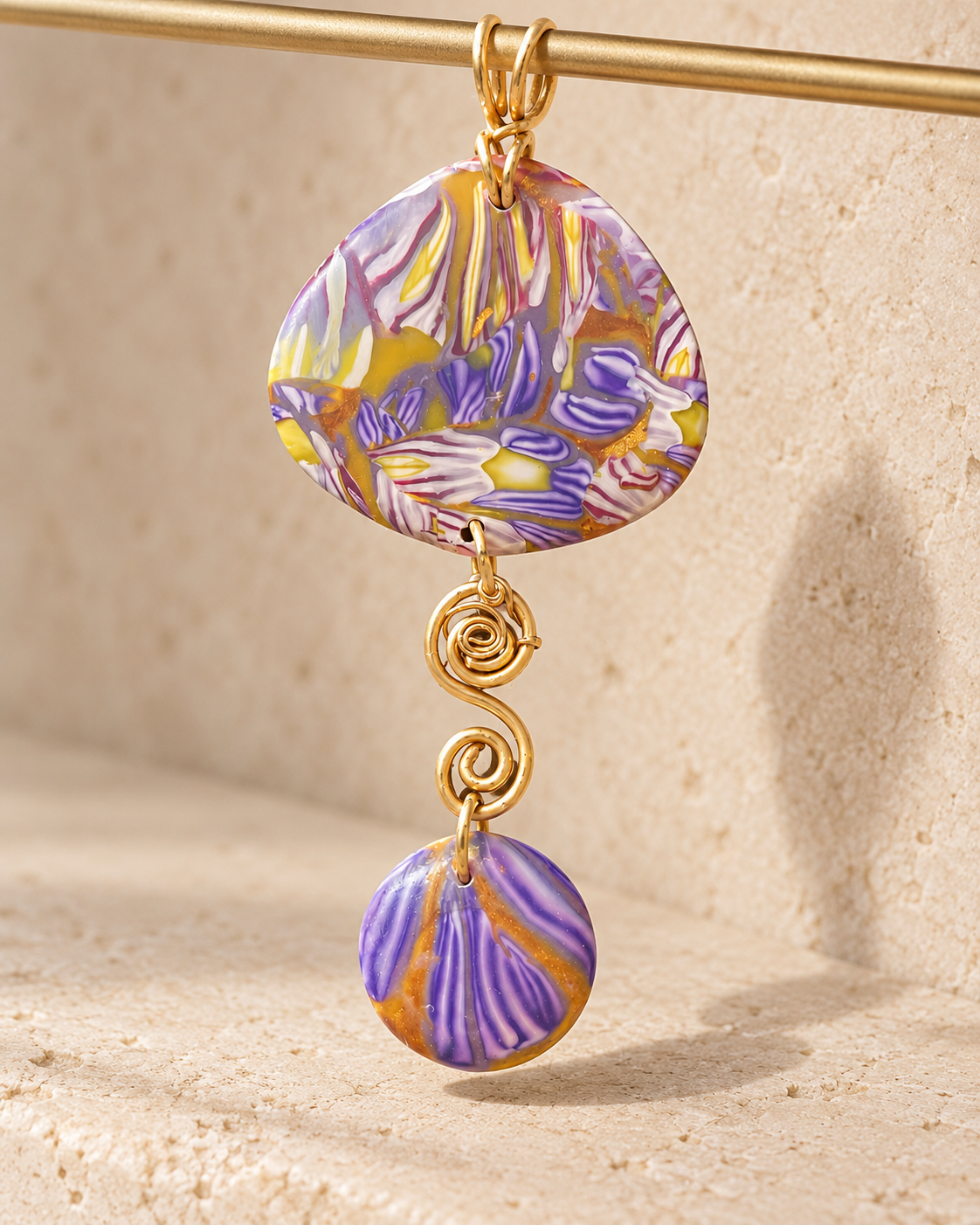 Iris Teardrop Spiral Pendant