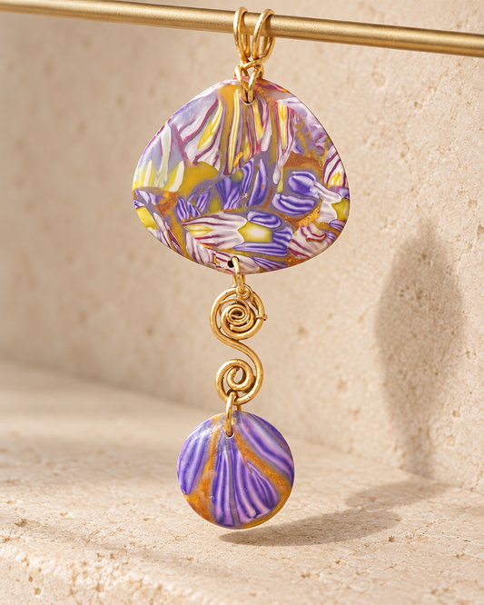 Iris Teardrop Spiral Pendant